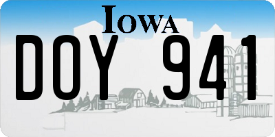 IA license plate DOY941