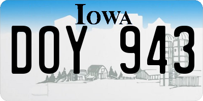 IA license plate DOY943
