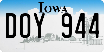 IA license plate DOY944