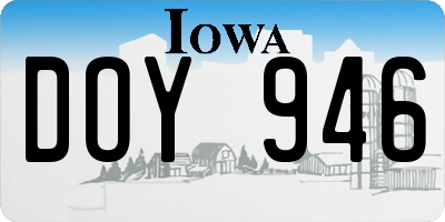 IA license plate DOY946