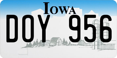 IA license plate DOY956