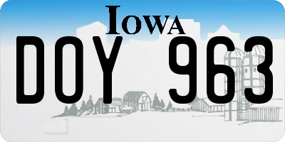 IA license plate DOY963