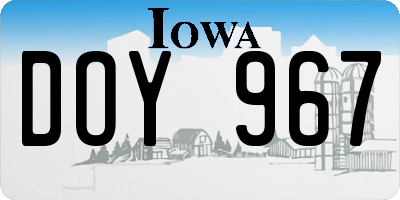 IA license plate DOY967