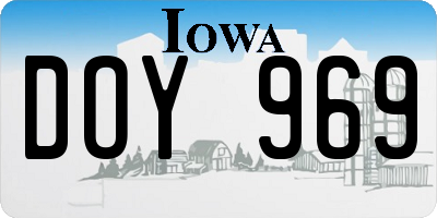 IA license plate DOY969