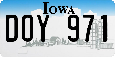 IA license plate DOY971