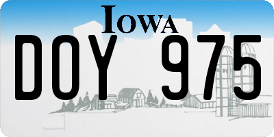 IA license plate DOY975