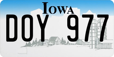 IA license plate DOY977