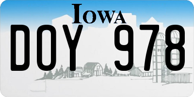 IA license plate DOY978