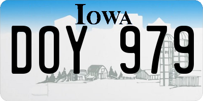 IA license plate DOY979