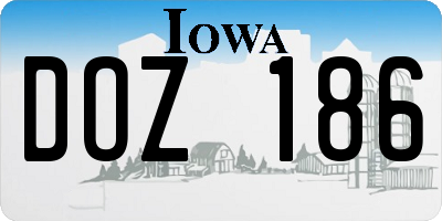 IA license plate DOZ186