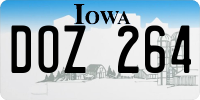IA license plate DOZ264