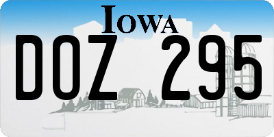 IA license plate DOZ295