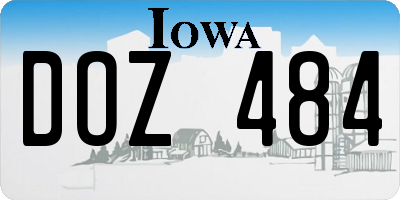 IA license plate DOZ484
