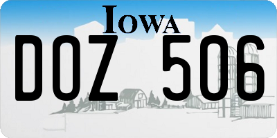 IA license plate DOZ506