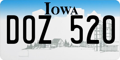 IA license plate DOZ520