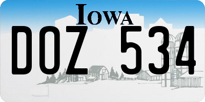 IA license plate DOZ534
