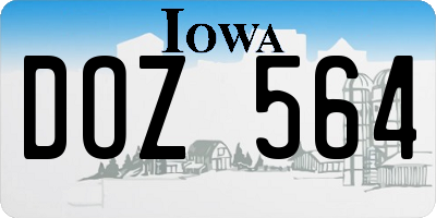 IA license plate DOZ564
