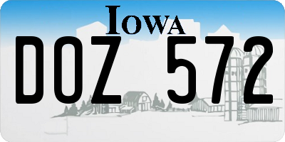 IA license plate DOZ572