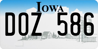 IA license plate DOZ586