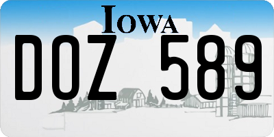 IA license plate DOZ589