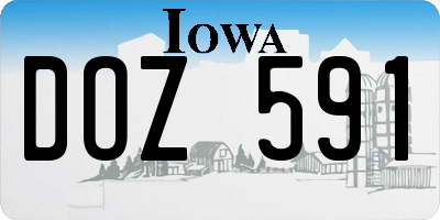 IA license plate DOZ591