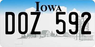 IA license plate DOZ592