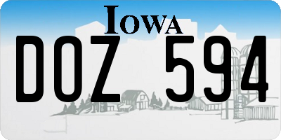 IA license plate DOZ594