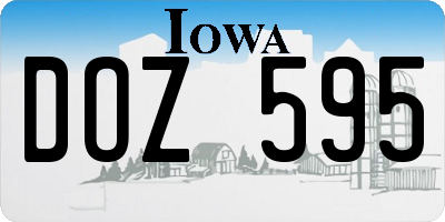 IA license plate DOZ595