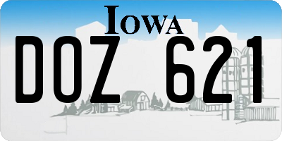 IA license plate DOZ621
