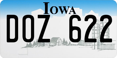 IA license plate DOZ622