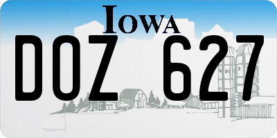 IA license plate DOZ627