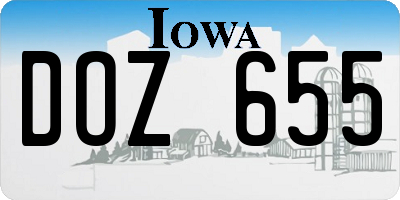 IA license plate DOZ655
