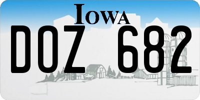 IA license plate DOZ682