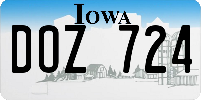 IA license plate DOZ724