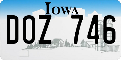 IA license plate DOZ746