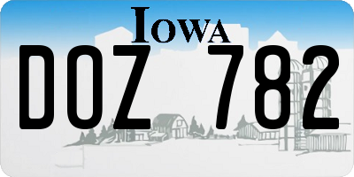IA license plate DOZ782