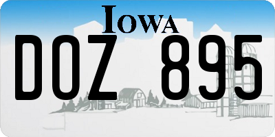 IA license plate DOZ895