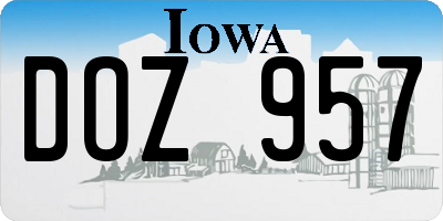 IA license plate DOZ957