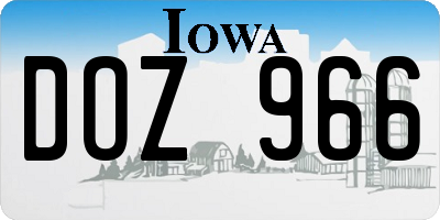 IA license plate DOZ966