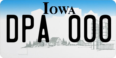 IA license plate DPA000