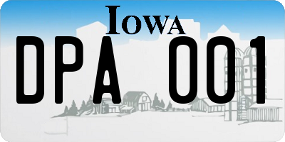 IA license plate DPA001