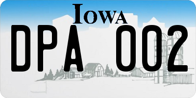 IA license plate DPA002