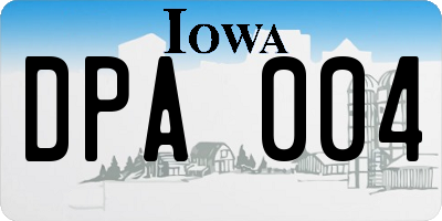 IA license plate DPA004