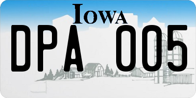 IA license plate DPA005