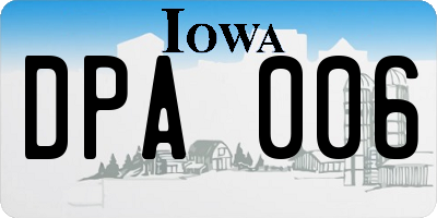 IA license plate DPA006
