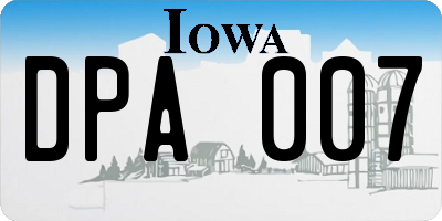 IA license plate DPA007