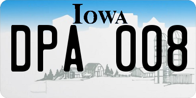 IA license plate DPA008