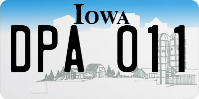 IA license plate DPA011