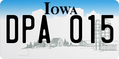 IA license plate DPA015