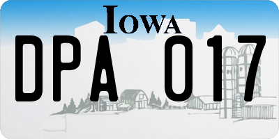 IA license plate DPA017